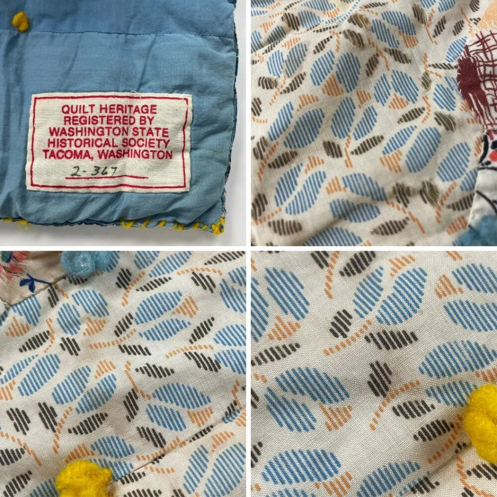 Antique 1920s Quilt Historical Society Dresden Patchwork Vintage Handmade Unique